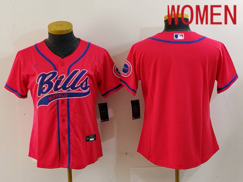Women Buffalo Bills Blank Red Joint Name 2024 Nike Limited NFL Jersey style 912